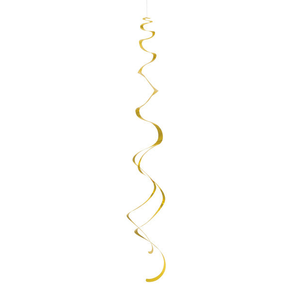 Gold Hanging Swirl Decorations 8pk