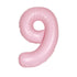 Matte Lovely Pink Number 9 Shaped Foil Balloon 34''