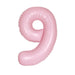 Matte Lovely Pink Number 9 Shaped Foil Balloon 34''