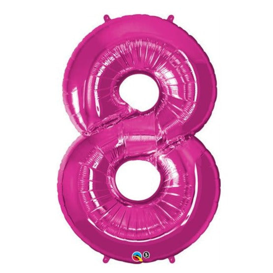42'' SHAPE FOIL NUMBER 8 - MAGENTA (QUALATEX)