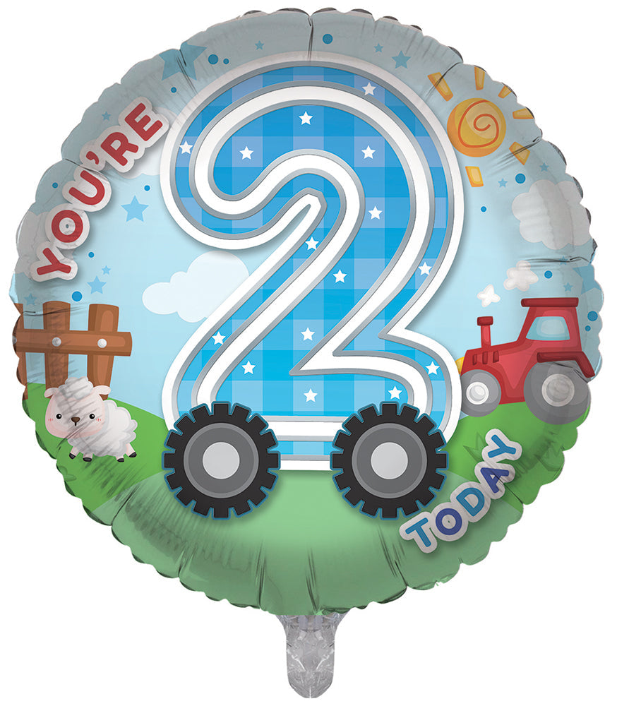 Farm / Tractors 2nd Birthday 18 Inch Foil Balloon