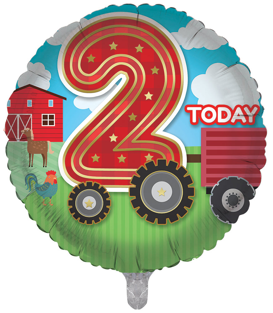 Farm / Tractors 2nd Birthday 18 Inch Foil Balloon