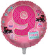Skating / Pink 9th Birthday 18 Inch Foil Balloon