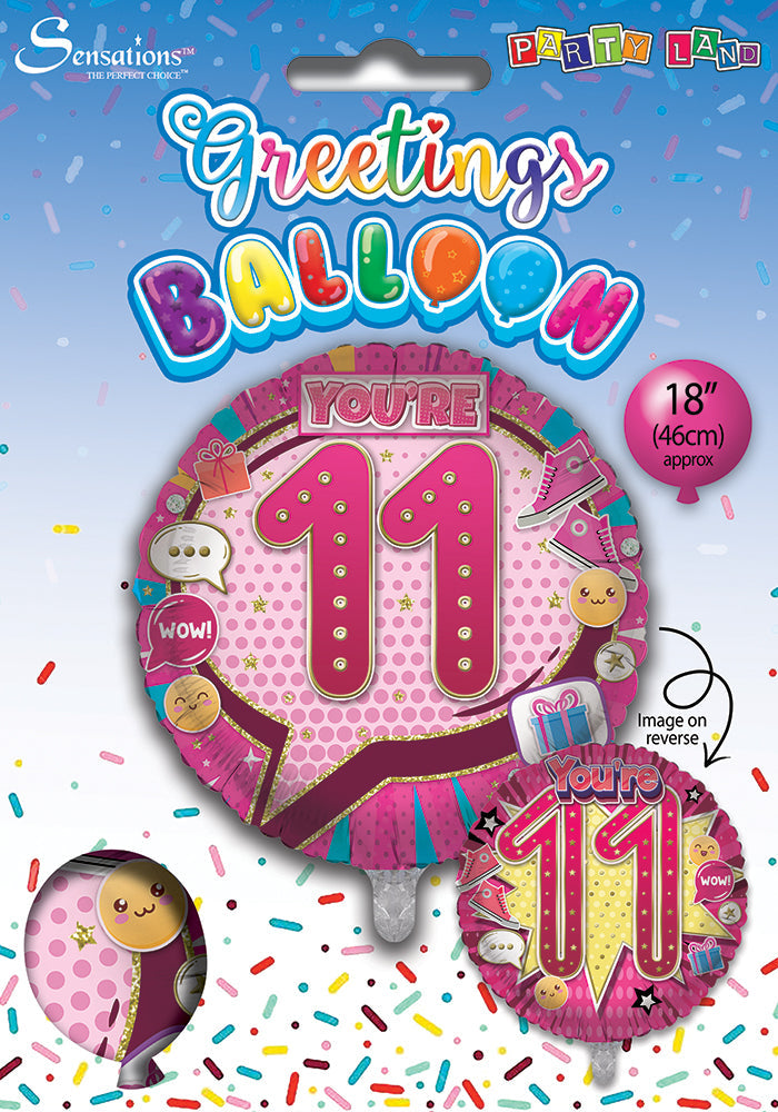 Pink 11Th Birthday Foil Balloons
