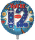 Blue / Skateboard 12Th Birthday 18 Inch Foil Balloon