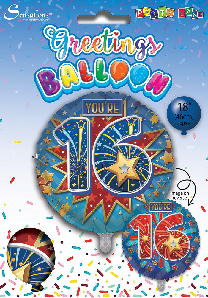 Blue 16th Birthday Balloon