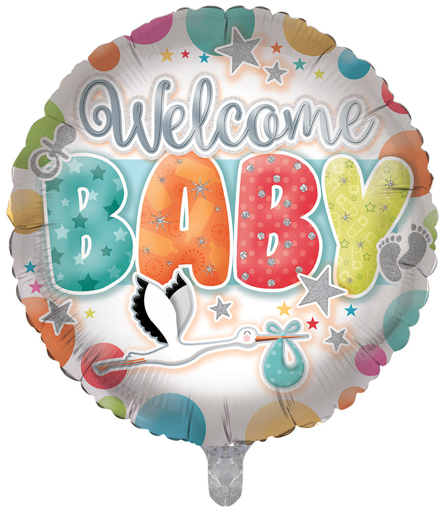 Welcome Baby Neutral 18 Inch Foil Balloon