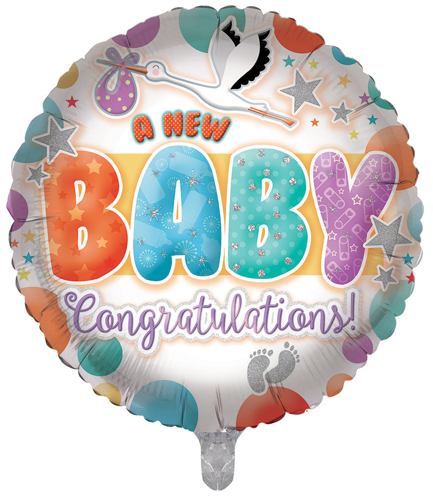 Welcome Baby Neutral 18 Inch Foil Balloon