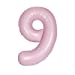 Matte Lovely Pink Number 9 Shaped Foil Balloon 34''