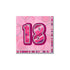 18TH BIRTHDAY NAPKINS PINK GLITZ (16PK)