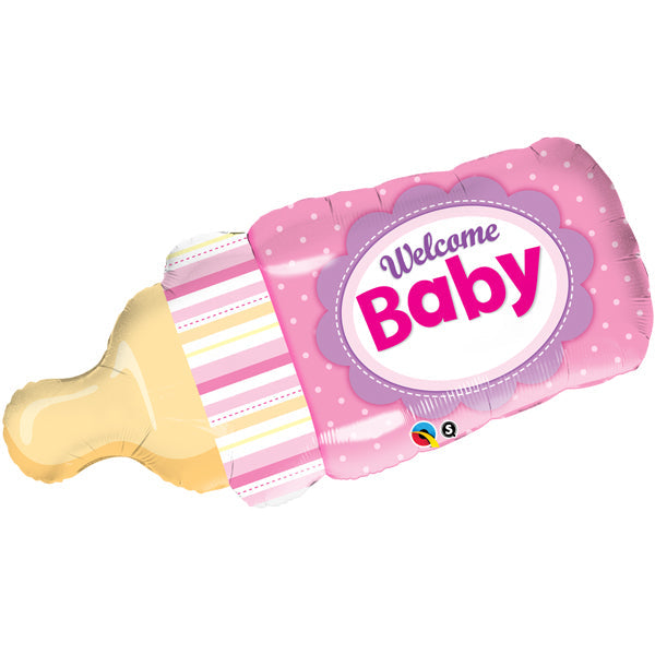 39'' WELCOME BABY BOTTLE PINK FOIL BALLOON