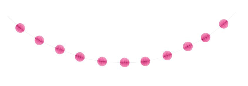 Hot Pink Honeycomb Ball Garland