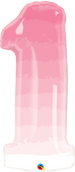 Ombre Pink Number One Foil Balloon