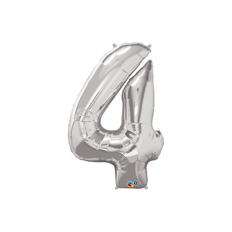 34'' SHAPE FOIL NUMBER 4 - SILVER (QUALATEX)