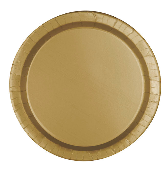 Gold Paper Party Plates 8pk