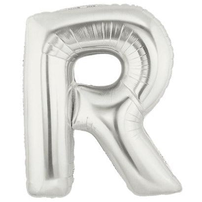40'' SUPER SHAPE FOIL LETTER R - SILVER