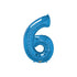34'' SHAPE FOIL NUMBER 6 - BLUE (QUALATEX)