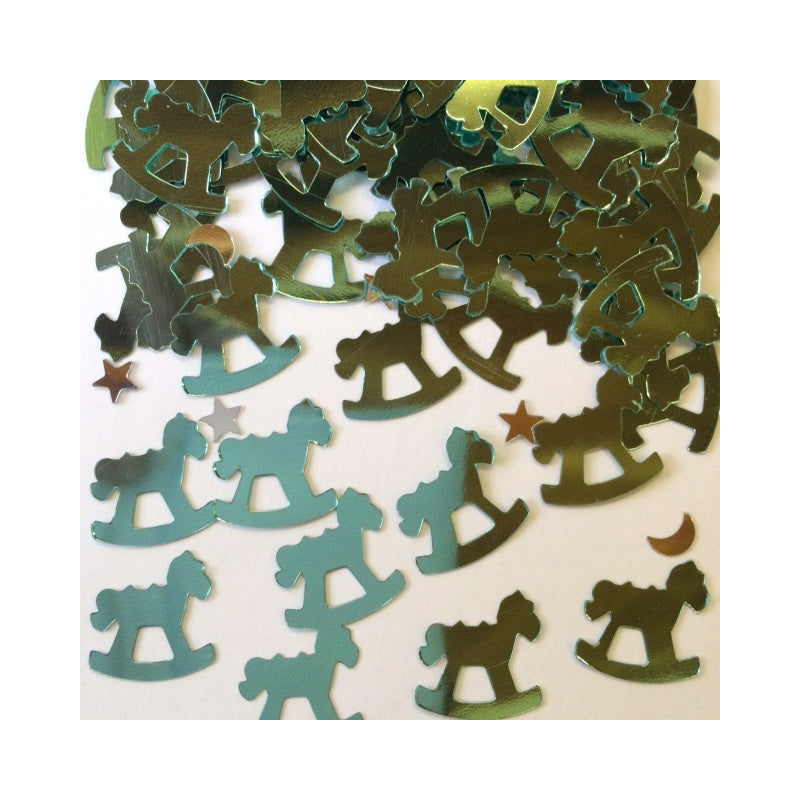 BLUE ROCKING HORSE METALLIC CONFETTI 14G