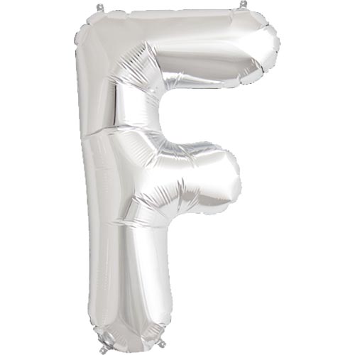 34'' SUPER SHAPE FOIL LETTER F - SILVER