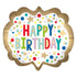 Gold Satin Happy Birthday Marquee 25'' Super Shape