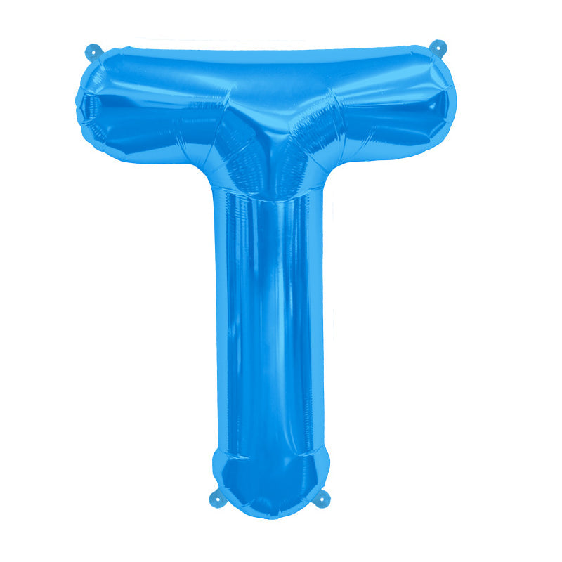 16'' Foil Letter T - Blue Packaged Air Fill