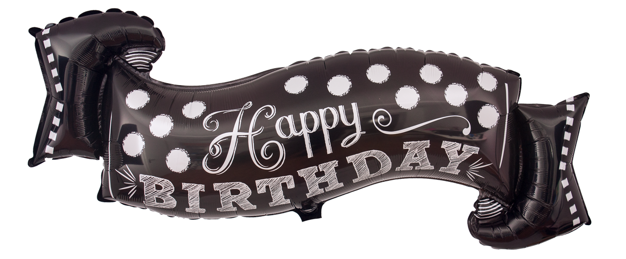 CHALKBOARD HAPPY BIRTHDAY FOIL SHAPE 101CM X 48CM