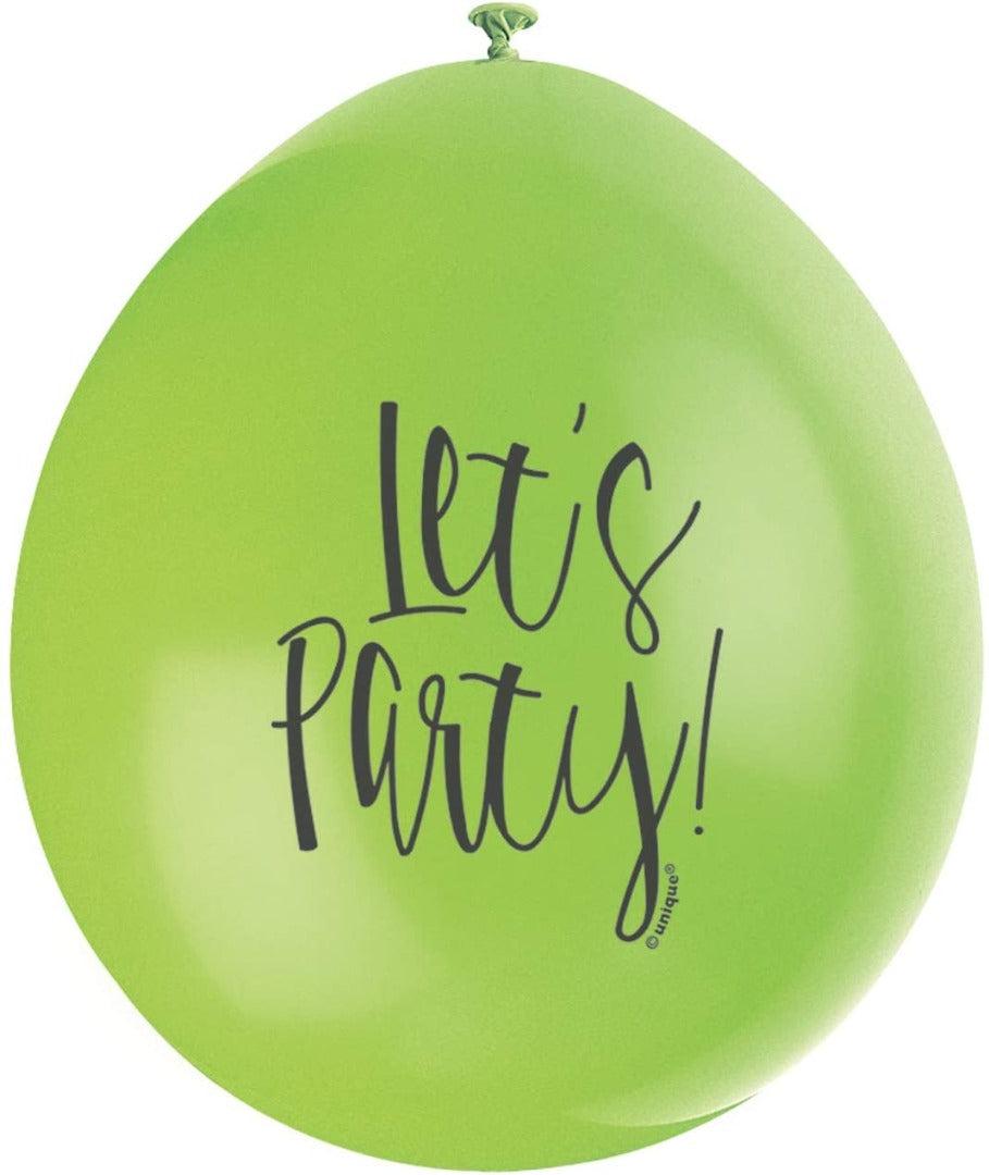 Latex Assorted Let's Party Balloons, Pack of 10