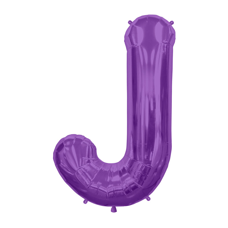 34'' SUPER SHAPE FOIL LETTER J - PURPLE