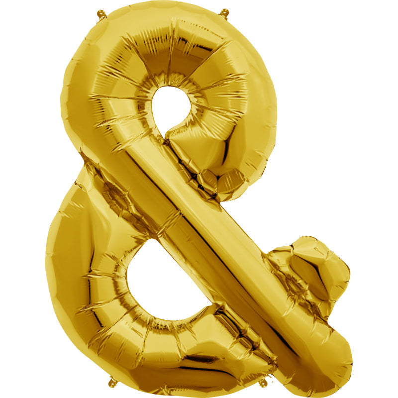 34'' SUPER SHAPE FOIL LETTER & AMPERSAND - GOLD