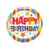 18'' STRIPES & STARS HAPPY BIRTHDAY FOIL