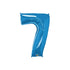 34'' SHAPE FOIL NUMBER 7 - BLUE (QUALATEX)