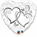 18'' FOIL ENTWINED HEARTS SILVER FOIL BALLOON