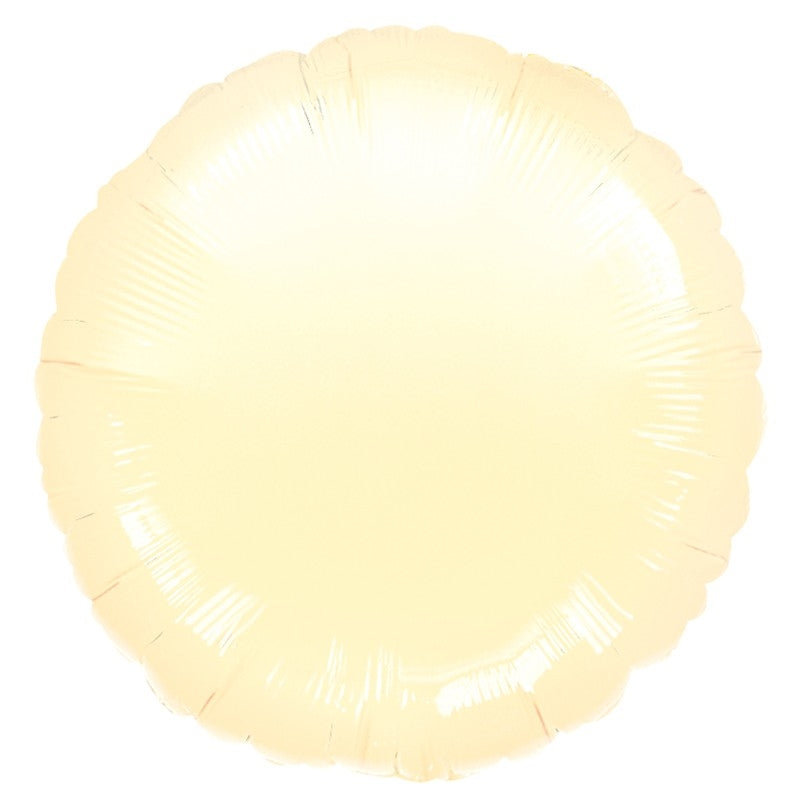18'' ROUND FOIL PEARL IVORY PLAIN FOIL (Flat)