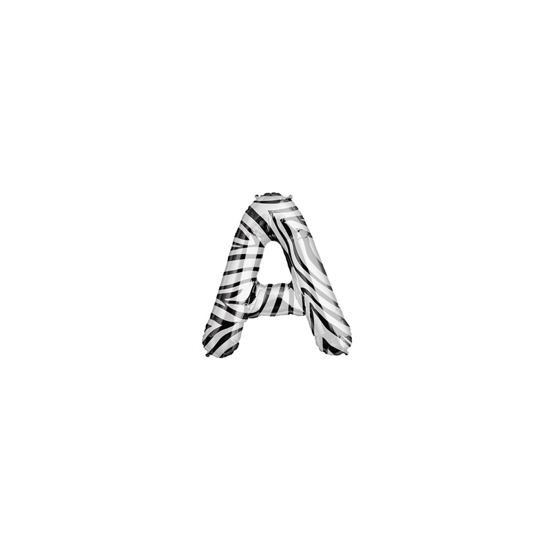 34'' SUPER SHAPE FOIL LETTER A - ZEBRA