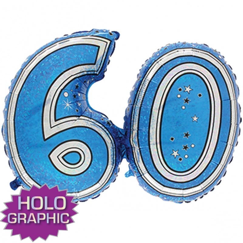 28'' FOIL SUPER SHAPE BLUE 60TH