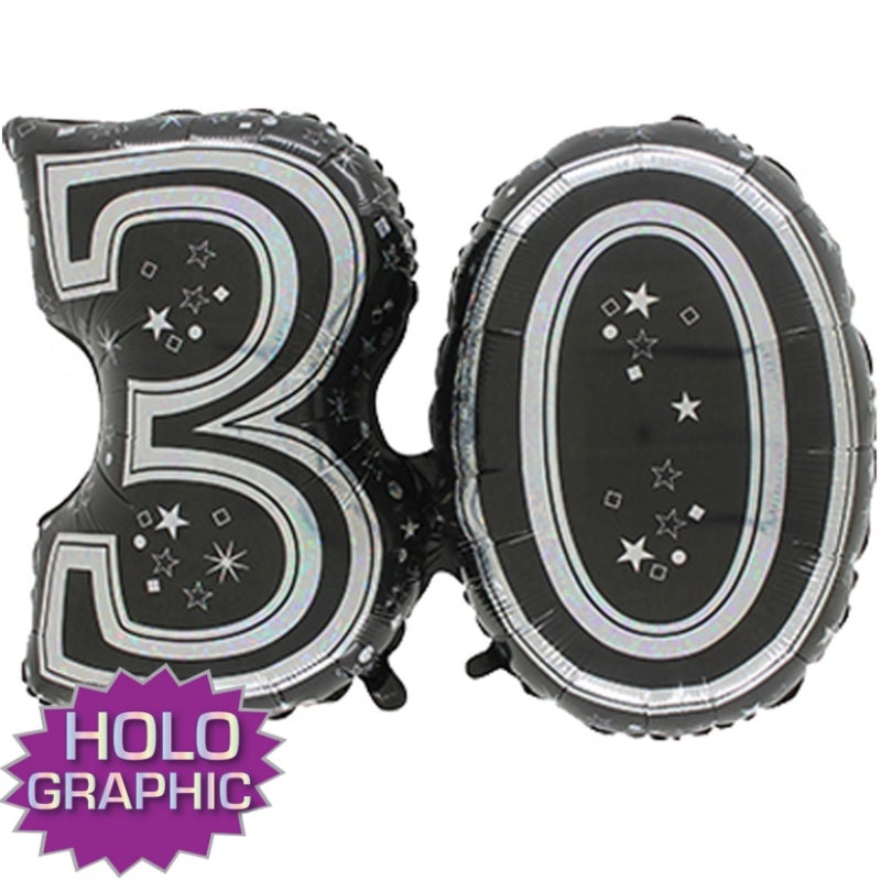 28'' FOIL SUPER SHAPE BLACK 30TH