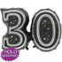 28'' FOIL SUPER SHAPE BLACK 30TH