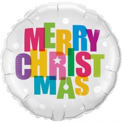 18'' FOIL MERRY CHRISTMAS COLOURS