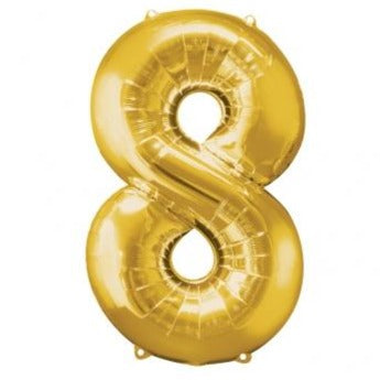 34'' SHAPE FOIL NUMBER 8 - GOLD (ANAGRAM)
