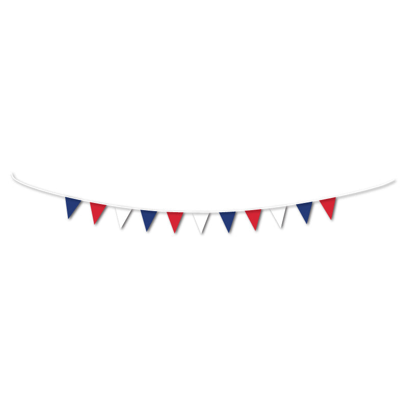 GB RED WHITE BLUE PENNANT BUNTING 10M
