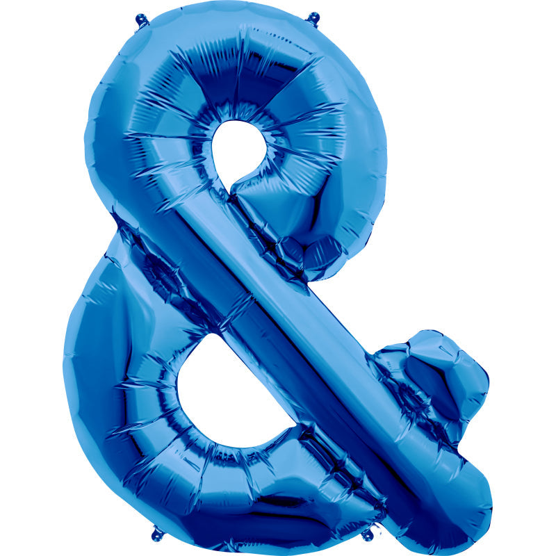 34'' SUPER SHAPE FOIL LETTER & AMPERSAND - BLUE