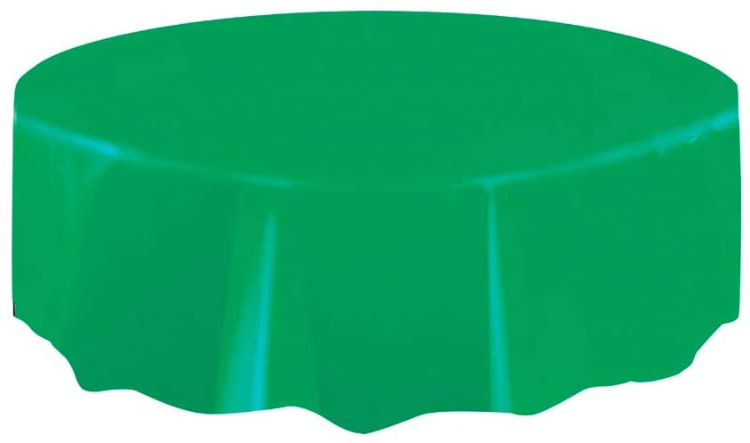 EMERALD GREEN ROUND PLASTIC TABLECOVER 213 DIA