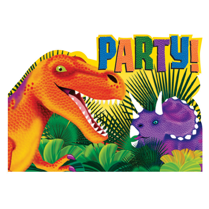 PREHISTORIC PARTY INVITE 8PK