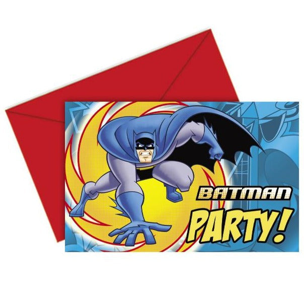 BATMAN INVITATIONS & ENVELOPES 6PK