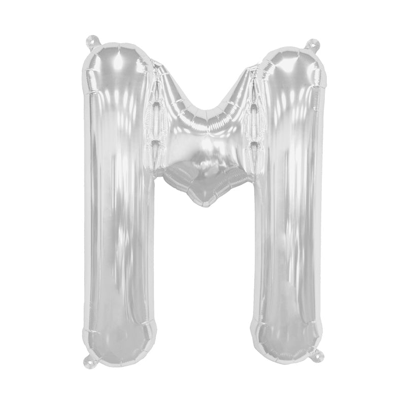 16'' Foil Letter M - Silver Packaged Air Fill