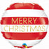Merry Christmas Red Stripes 18'' Round Foil