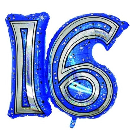 28'' FOIL SUPER SHAPE BLUE 16TH