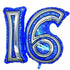 28'' FOIL SUPER SHAPE BLUE 16TH