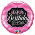 18'' FOIL HAPPY BIRTHDAY PINK & BLACK