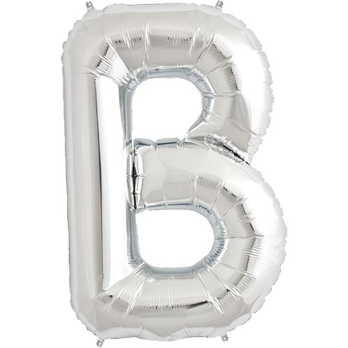 34'' SUPER SHAPE FOIL LETTER B - SILVER
